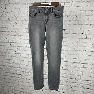 DL1961 Grey Drizzle Margaux Instasculpt Ankle Skinny Jeans USA Size 24 (24x25.5)